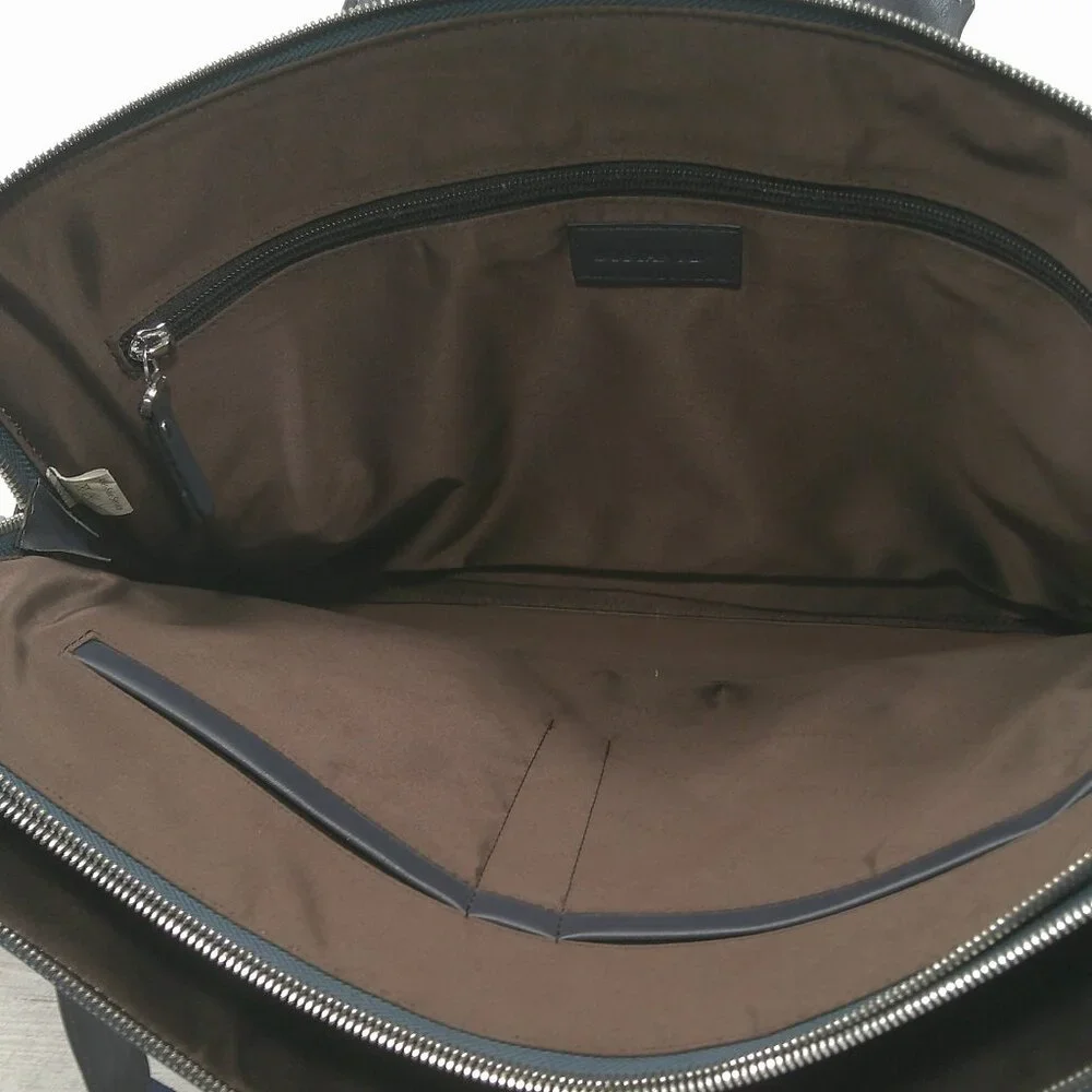 BOSTANTEN Briefcase Leather Laptop Bag Lawyer Business Vintage True Navy Slim